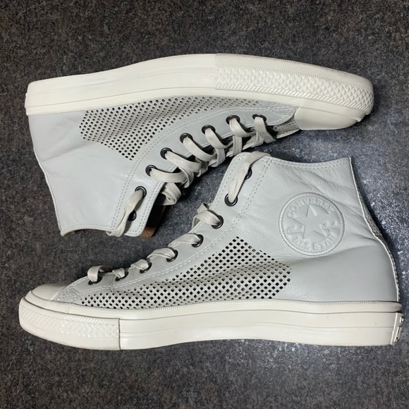 Converse Dove Gray Leather Pierced Varvatos High Top Lunarlon